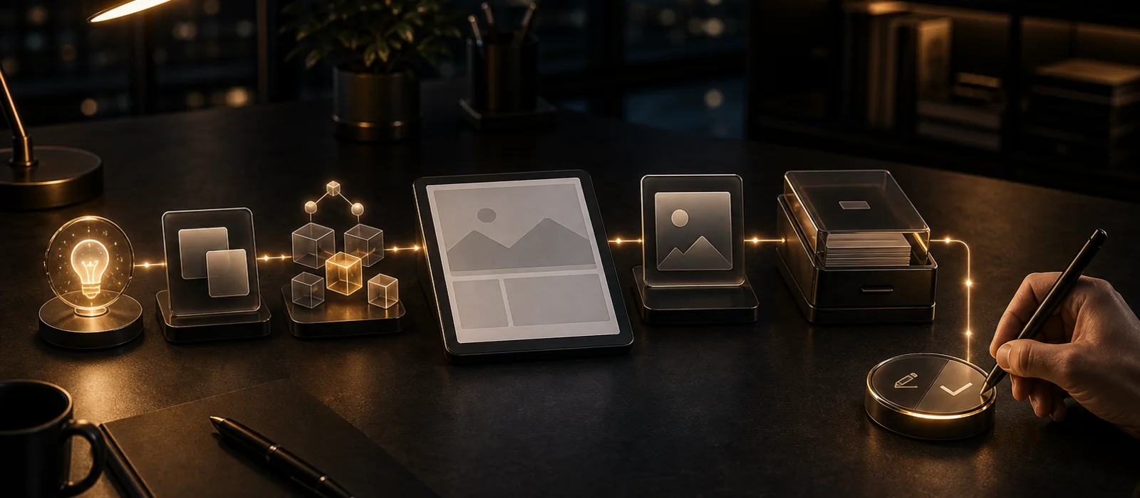 Ilustracja procesu automatyzacji RBAIO Insights z ręczną akceptacją